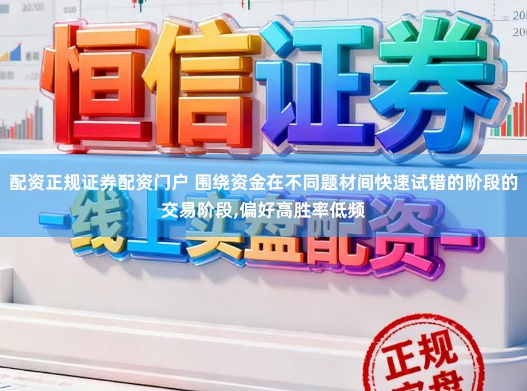 配资正规证券配资门户 围绕资金在不同题材间快速试错的阶段的交易阶段，偏好高胜率低频